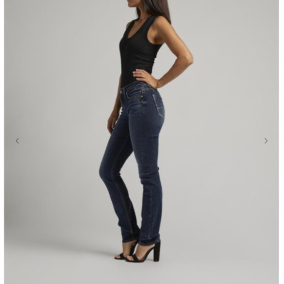 NWT Silver Suki Mid Rise Straight Leg Jeans 25x31 Indigo NWT - Picture 3 of 3